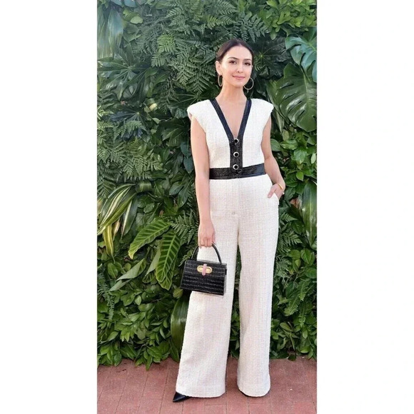 Veronica Beard Emmeline Sleeveless Tweed Jumpsuit Size 12 NWT - Picture 1 of 10